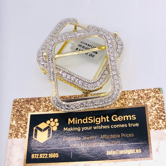 Real diamond Apple Watch bezel for series 8 Genuine diamonds NOT CZ 45mm, 41mm - Picture 10 of 15